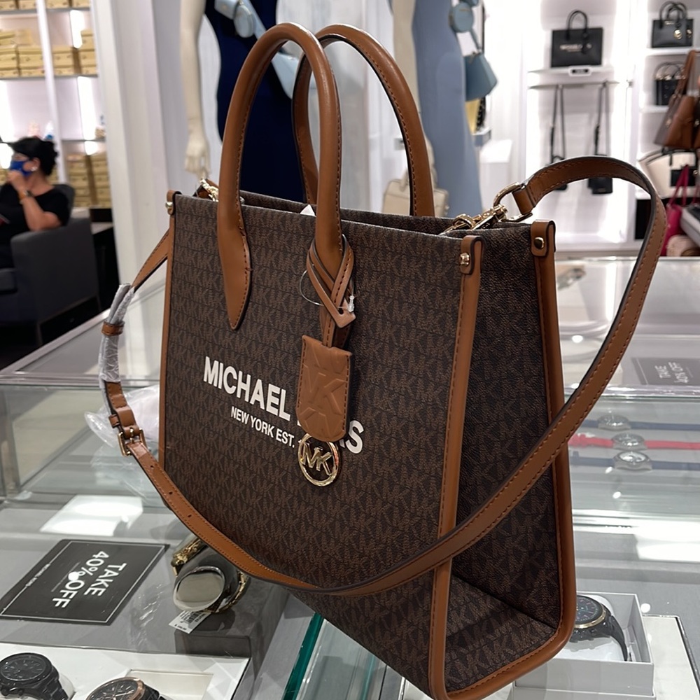 Michael Kors "Mirella" MD EW Tote Brown Shoulder Bag - 35F2G7ZT2B 
Brown 
NWT - Picture 6 of 16